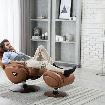 Our luxury Tobacco Brown Recliner chair is being enjoyed comfortably 