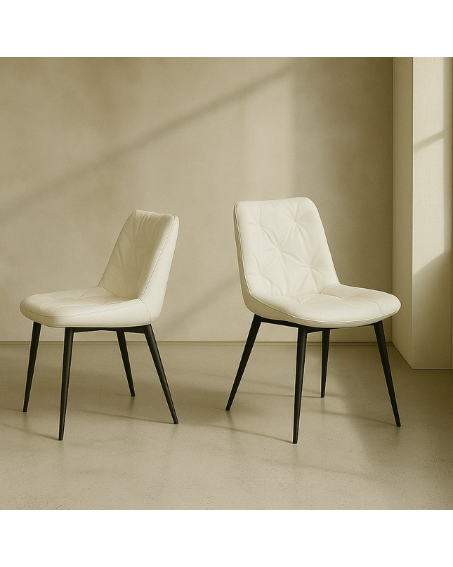 Gori White PU Leather Dining Chair (#303)