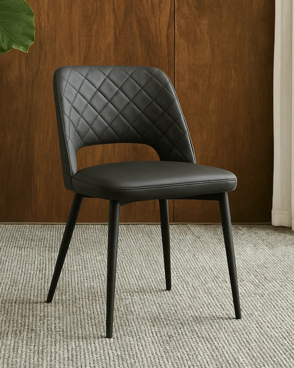 Grey PU Leather Dining Chair – Stylish Comfort