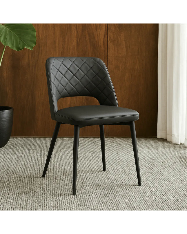 Grey PU Leather Dining Chair – Stylish Comfort