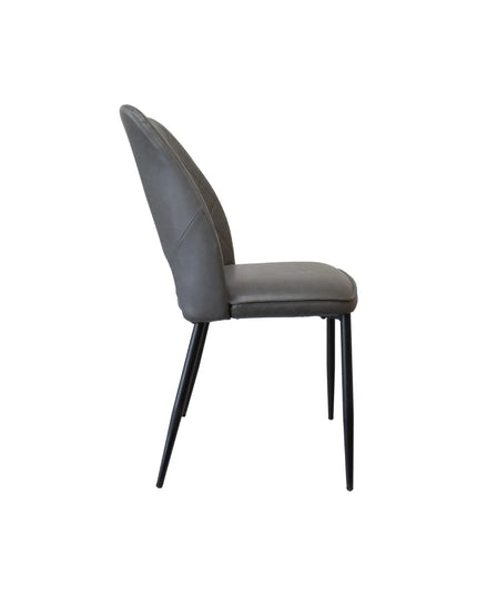 Grey PU Leather Dining Chair – Stylish Comfort