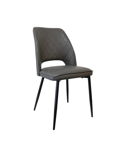 Grey PU Leather Dining Chair – Stylish Comfort