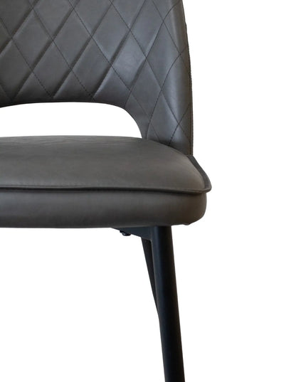 Grey PU Leather Dining Chair – Stylish Comfort