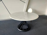 Round Marble Dining Table (Bird Nest Base) with 6x Dining Chairs