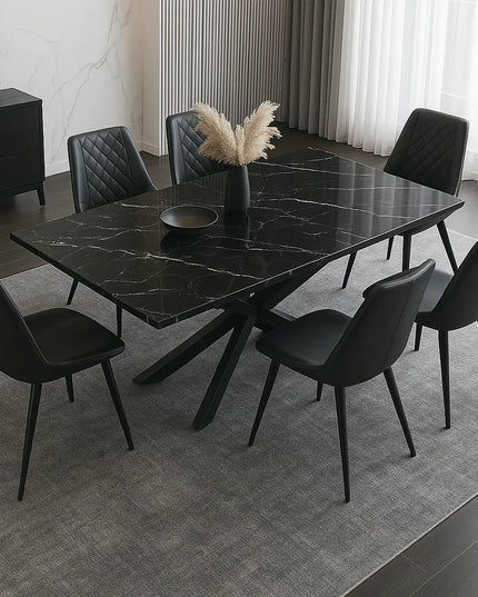 Cross Base Rectangle Dining Table