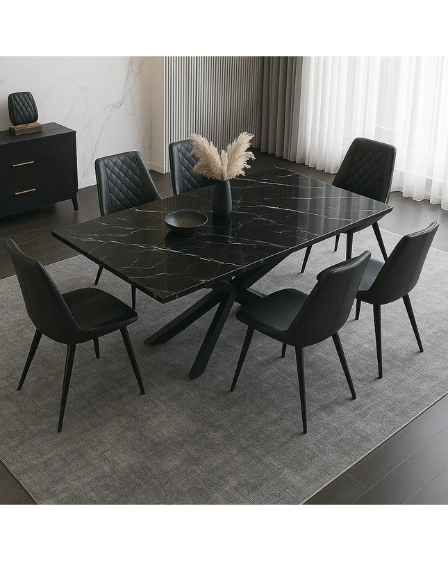 Cross Base Rectangle Dining Table