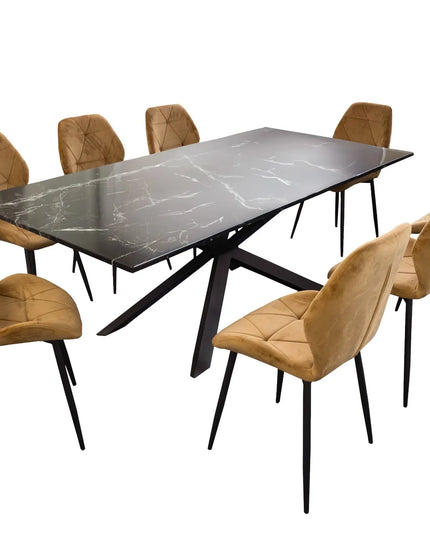 Cross Base Rectangle Dining Table