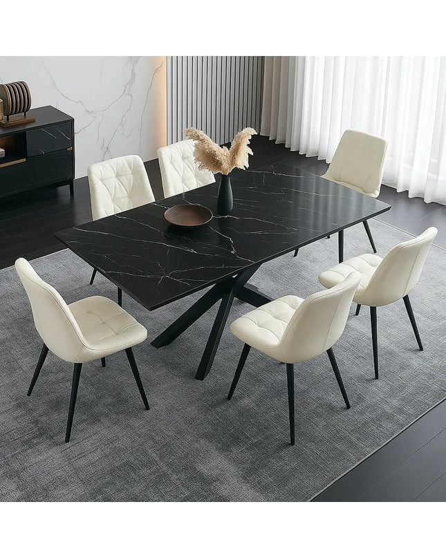 Cross Base Rectangle Dining Table