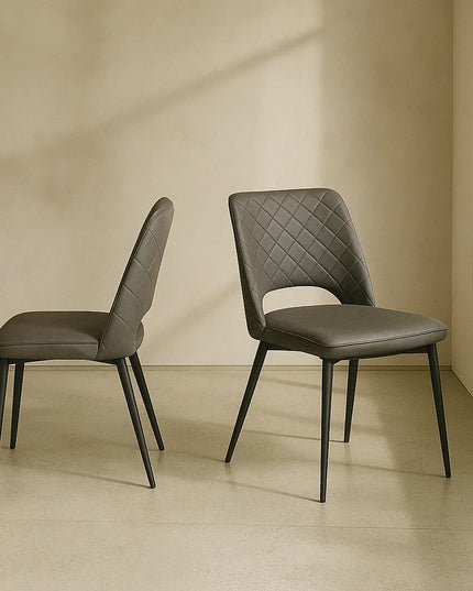 Grey PU Leather Dining Chair – Stylish Comfort