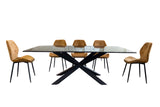 Black Marquina Rectangle Dining Table + Free 8 Chairs