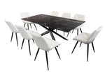 Black Marquina Rectangle Dining Table + Free 8 Chairs