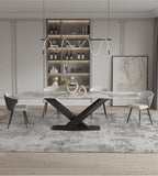 Rectangular Marble Dining Table (V Base) *Only For 180cm Marble Dining Table with 6x Dining Chairs