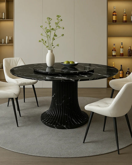 Vase Base Round Marble Dining Table – Timeless Luxury