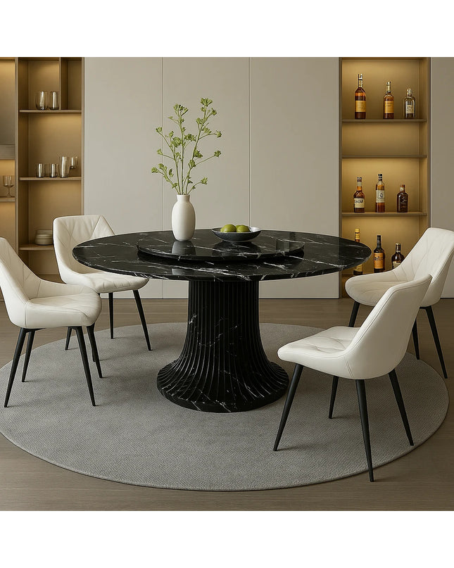 Vase Base Round Marble Dining Table – Timeless Luxury