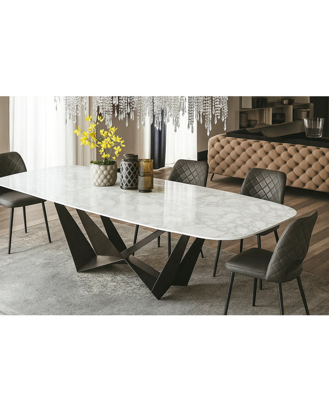 Butterfly Base Rectangle Marble Dining Table – Luxury Design