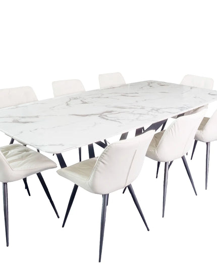 Butterfly Base Rectangle Marble Dining Table – Luxury Design