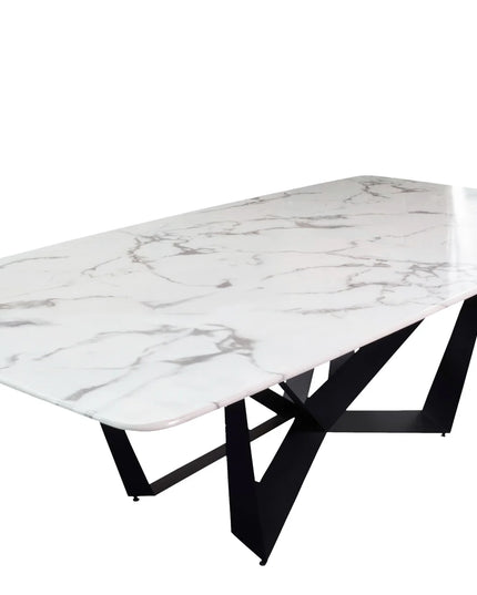 Butterfly Base Rectangle Marble Dining Table – Luxury Design