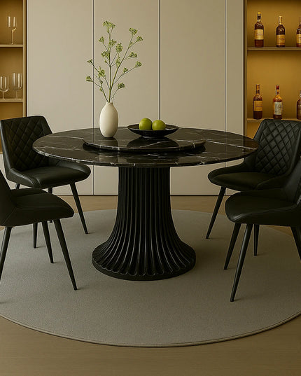 Vase Base Round Marble Dining Table – Timeless Luxury