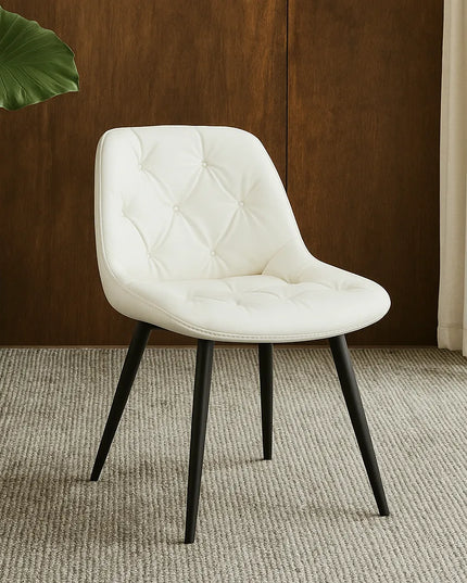 Gori White PU Leather Dining Chair – Modern Comfort & Style
