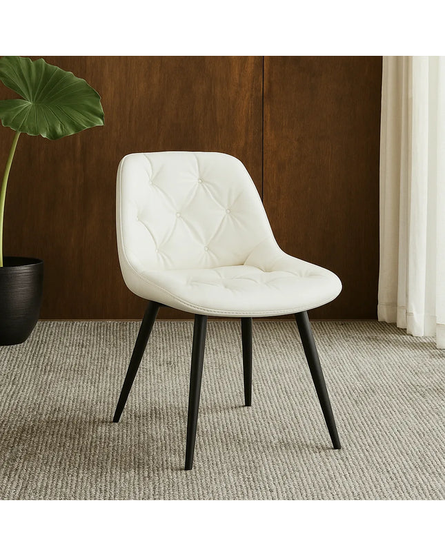 Gori White PU Leather Dining Chair – Modern Comfort & Style