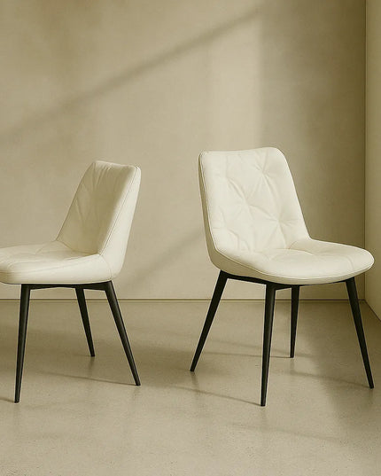 Gori White PU Leather Dining Chair – Modern Comfort & Style